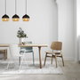 Opviq Lámpara de araña industrial con cuerpo de hierro, negro y miel